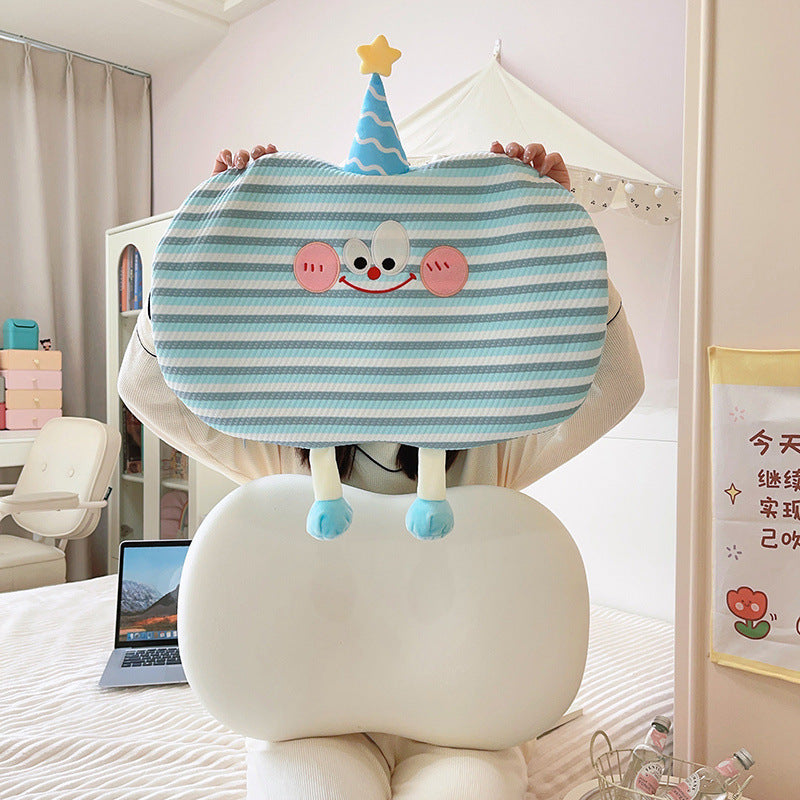Plush pillow in cookie shape with cute face Stornfield