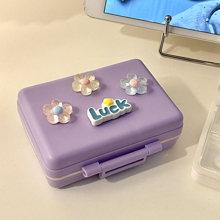 Practical storage box with colorful flower appliqués Stornfield