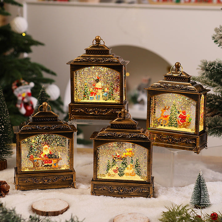 Nostalgic Christmas lantern with moving snowfall scene Stornfield