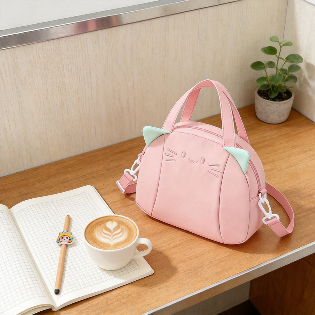 Playful Cat Motif Shoulder Bag Stornfield