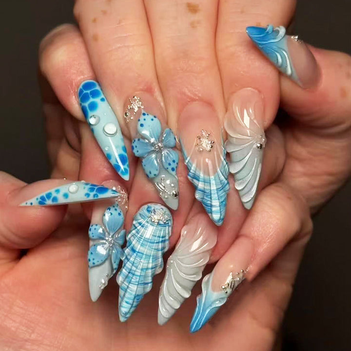 Sea-Inspired Press-On Nail Set Stornfield