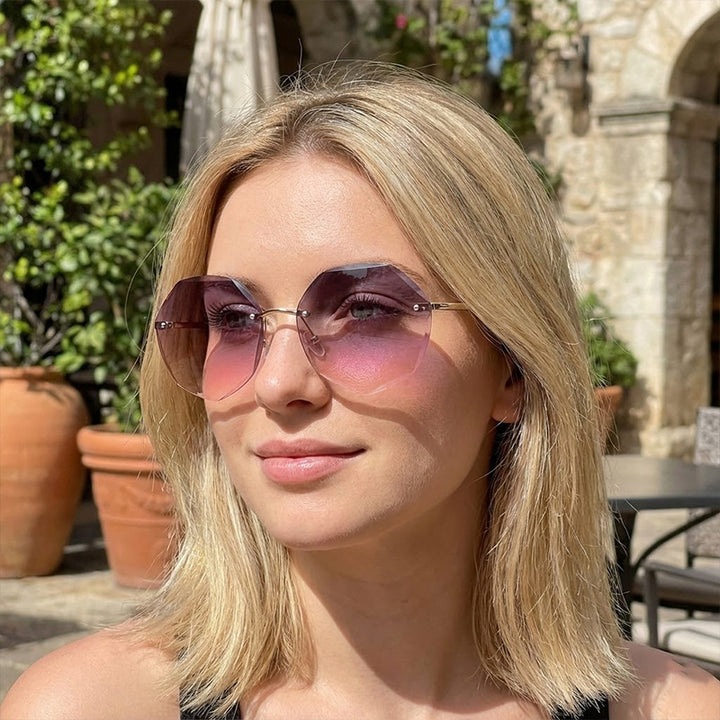Ladies stylish octagonal sunglasses with innovative frame Stornfield