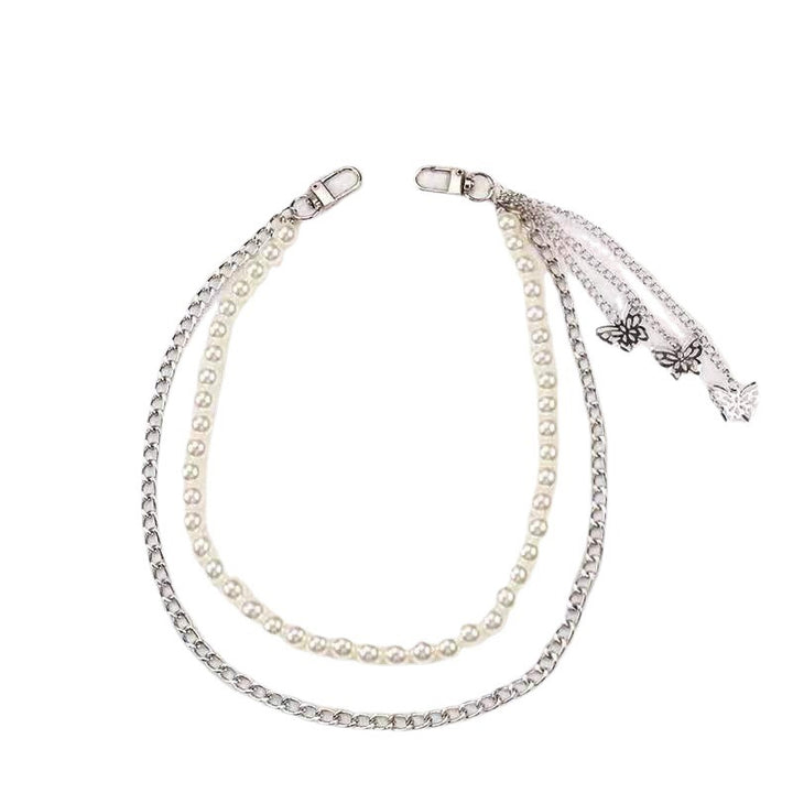 Fashionable belt with pearl and chain pendants Stornfield