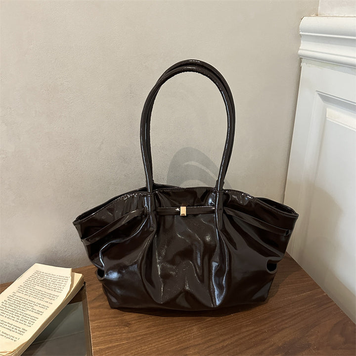Glossy Vegan Leather Handbag