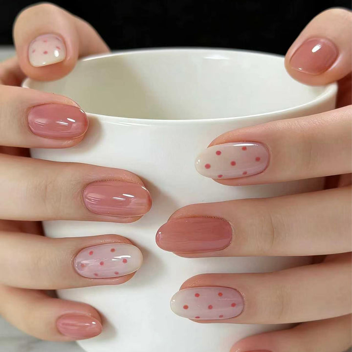 Artistic Nail Art with Delicate Dots and Gradient Stornfield