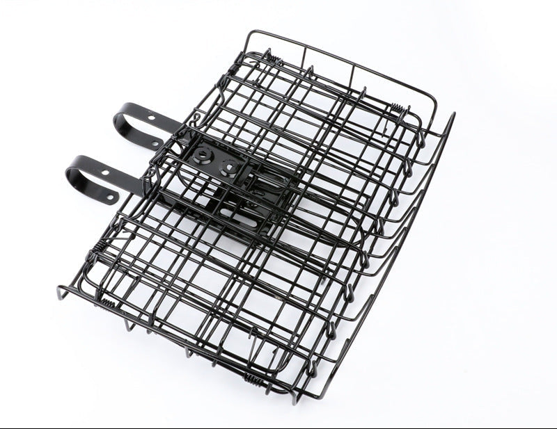 foldable steel wire rear bike cargo basket with adjustable quick-release hooks Stornfield