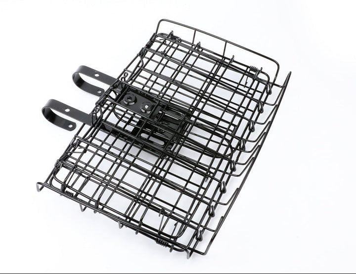 foldable steel wire rear bike cargo basket with adjustable quick-release hooks Stornfield