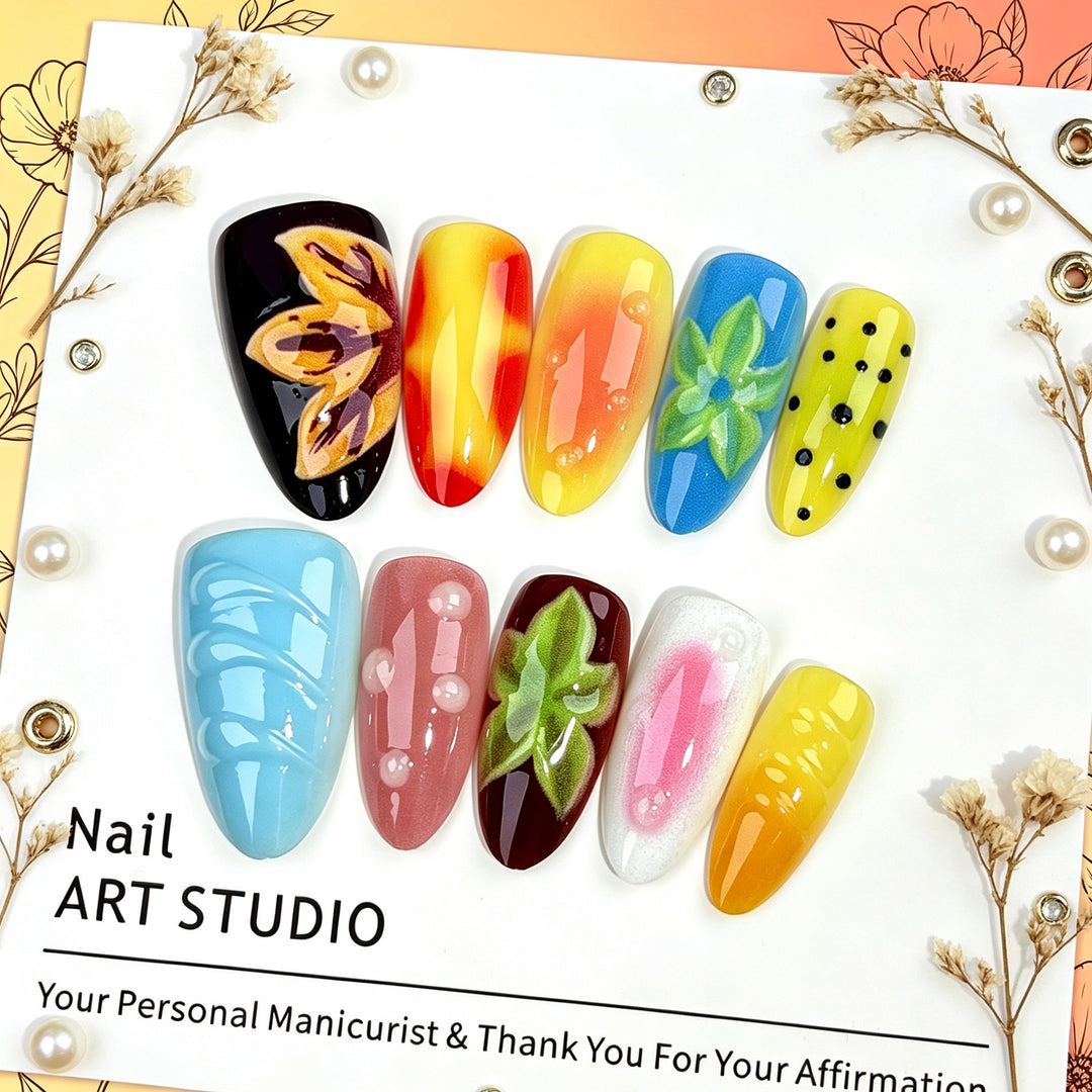 Artistic Multi-Design Press-On Nail Set