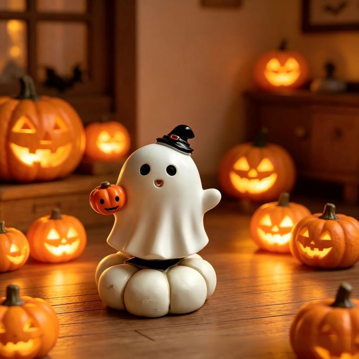Decorative grave stone figure with ghost Stornfield
