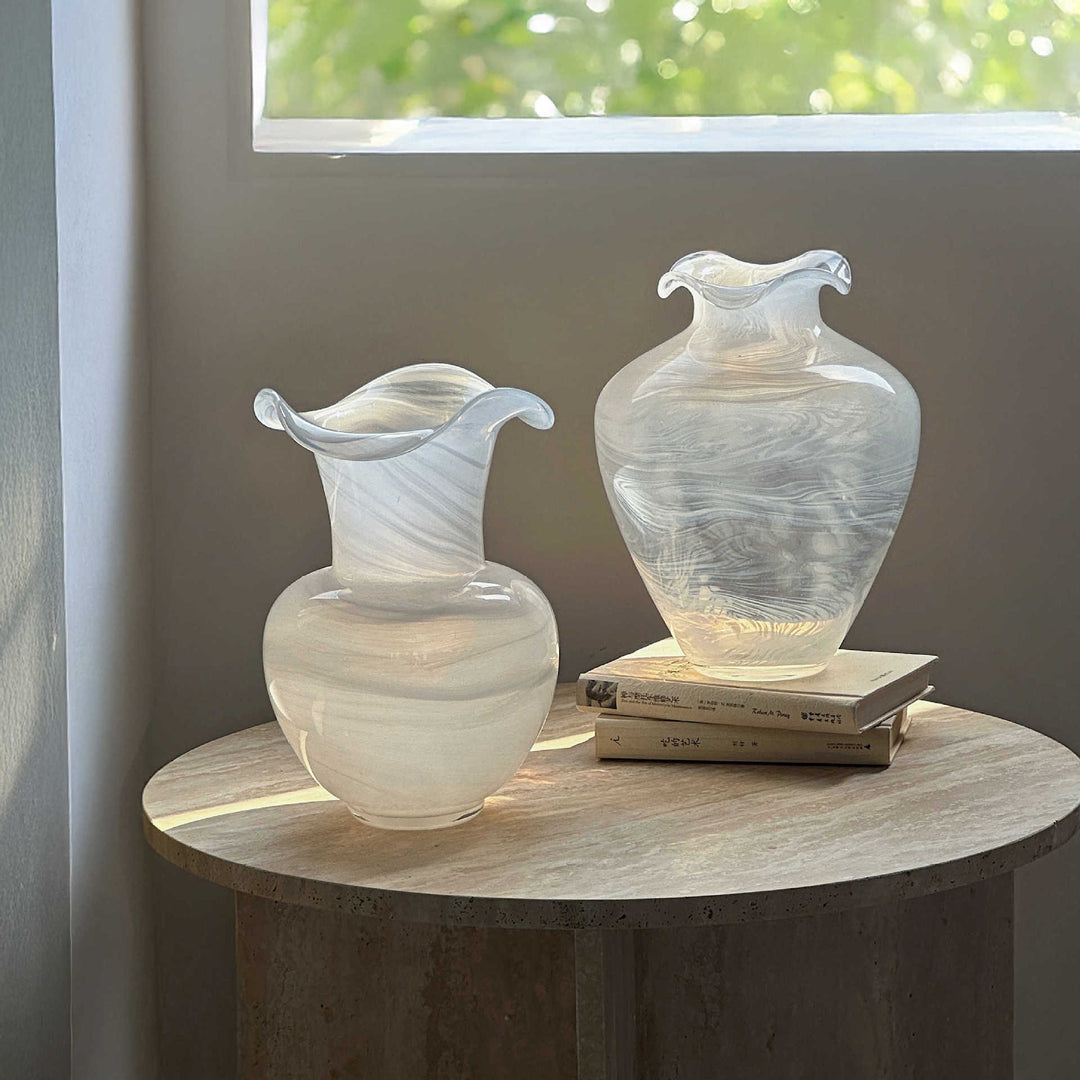 Handblown Swirled Glass Decorative Floor Vase Stornfield