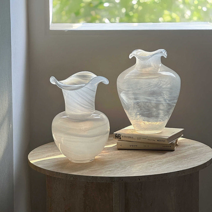 Handblown Swirled Glass Decorative Floor Vase Stornfield