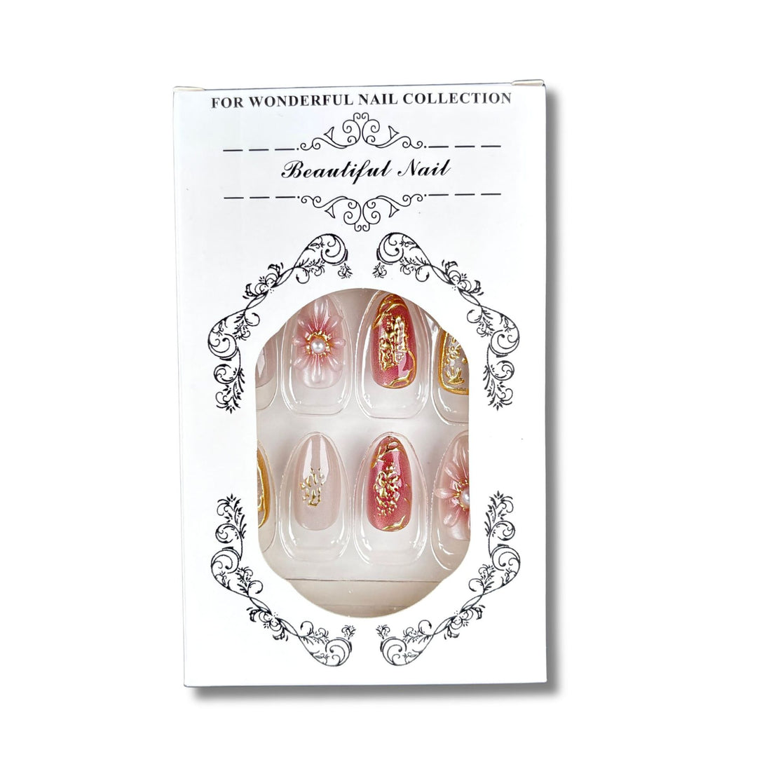 Luxurious Floral-Embellished Press-On Nail Collection