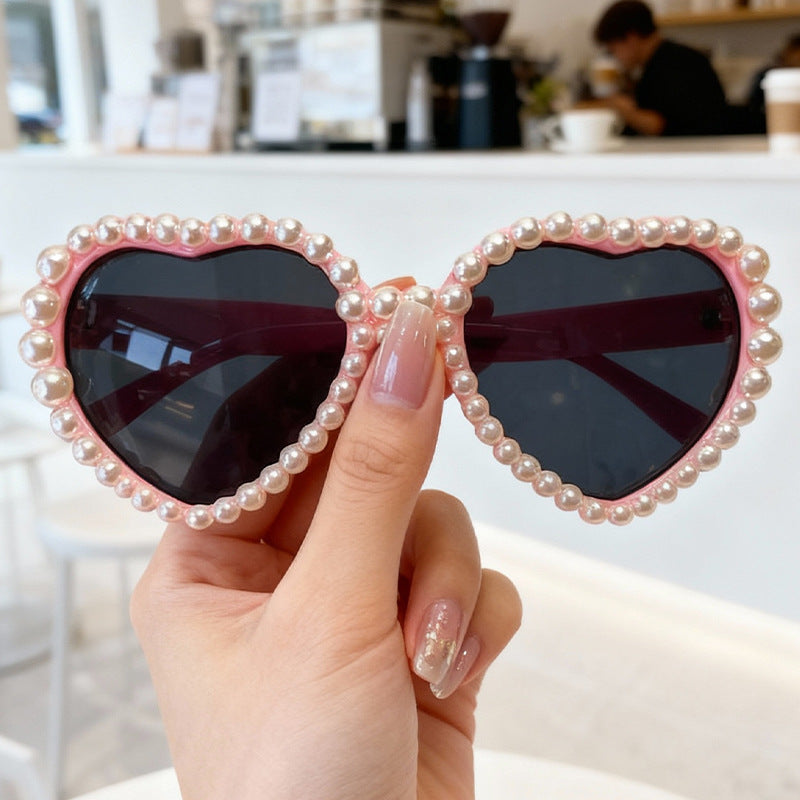 Heart-Shaped Rhinestone-Embellished Sunglasses Stornfield