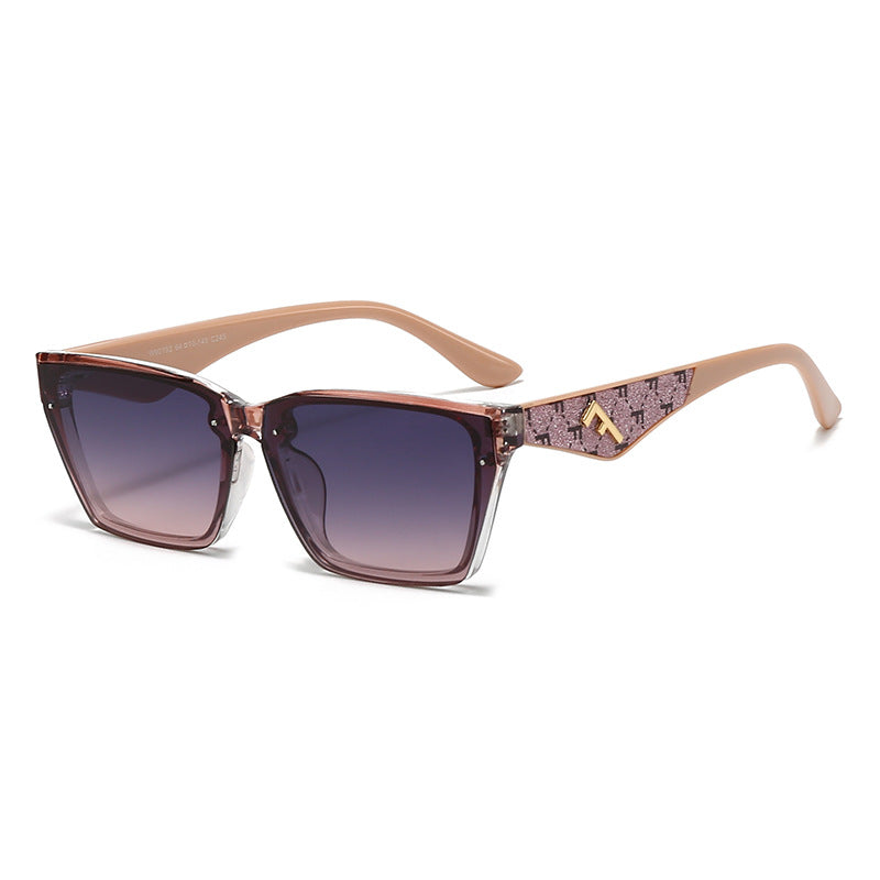 Women's square sunglasses with matte frame and fashionable accents Stornfield
