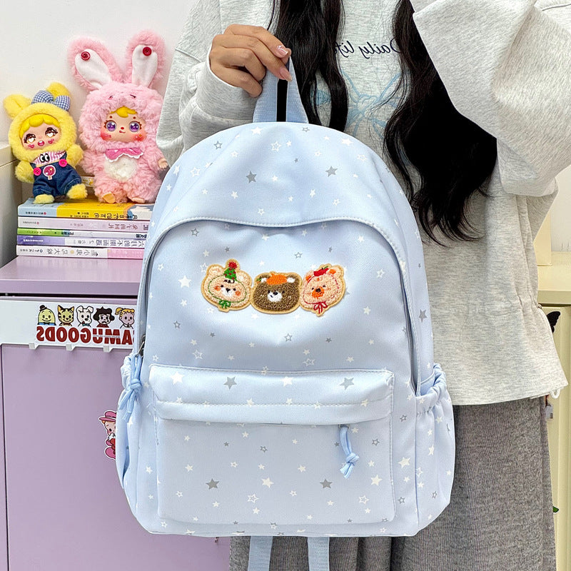 Fun-Themed Embroidered Character Backpack Stornfield