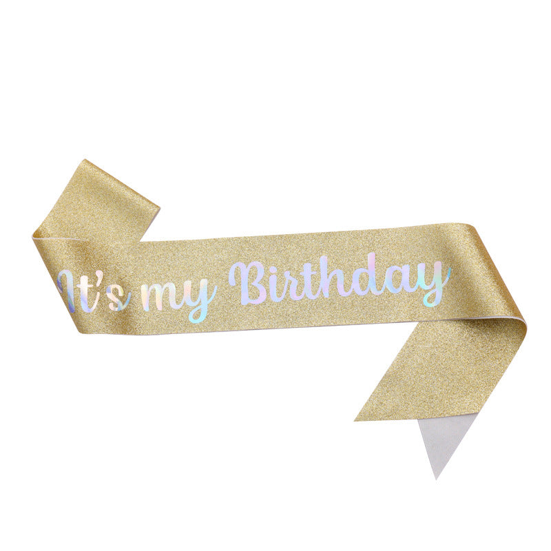 Ladies Festive Birthday Band with Glitter Design Stornfield