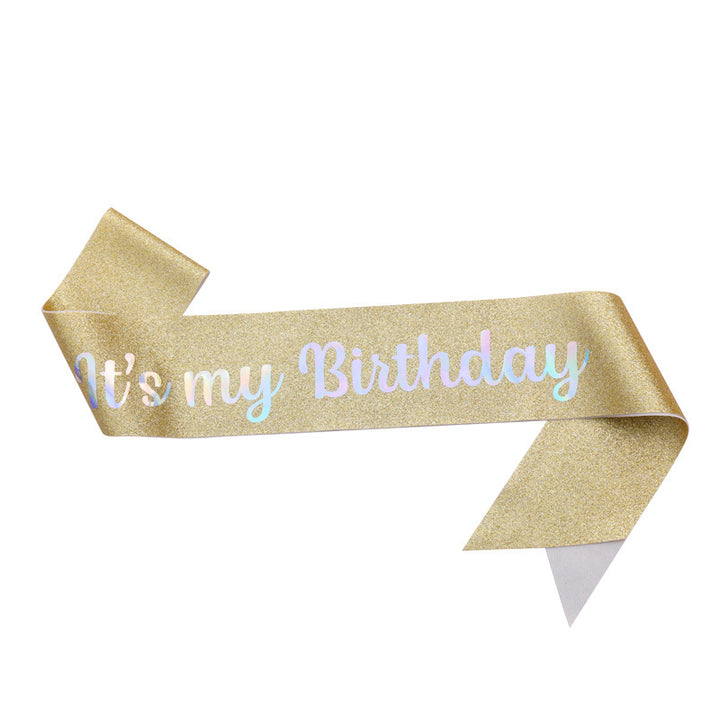 Ladies Festive Birthday Band with Glitter Design Stornfield