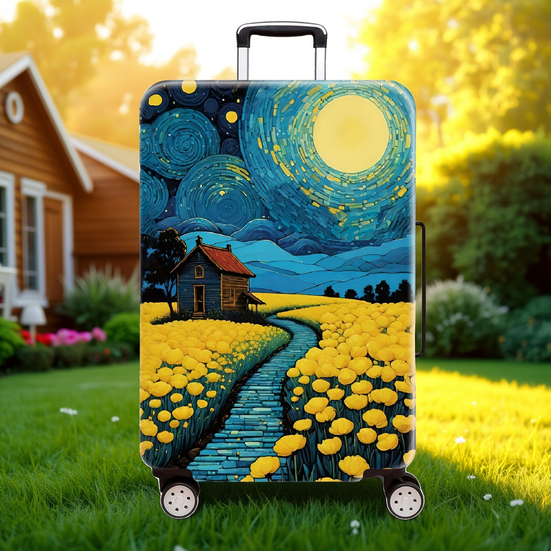 Women's hard shell luggage with creative art graphic Stornfield