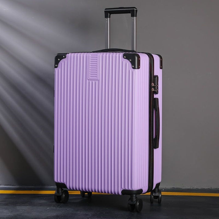 Hard shell suitcase with 360-degree wheel system and integrated safety feature Stornfield