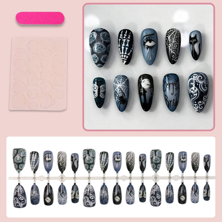 Halloween Artificial Nail Set with Unique Spooky Designs Stornfield