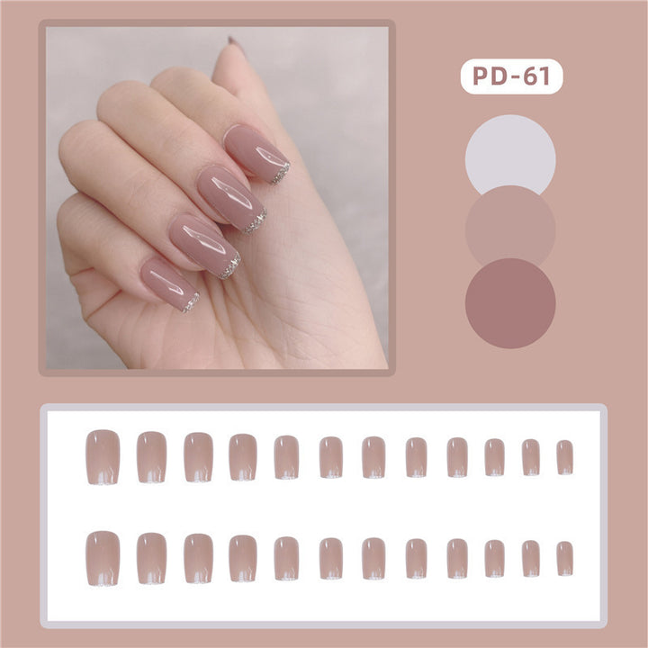 Glitter French Tip Press-On Nails Stornfield
