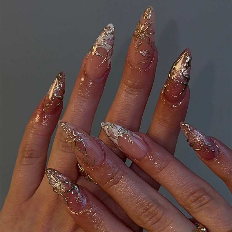 Elegant Floral Design Press-On Nails