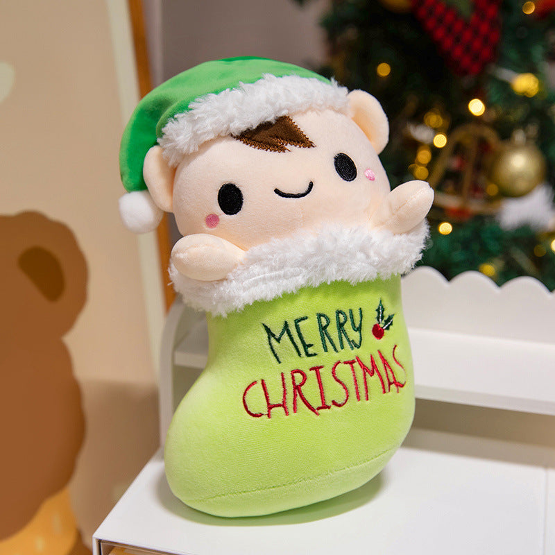 Plush Christmas Tree Decorative Cuddle Pillow with Embroidered Face and Tiered Soft Layers Stornfield