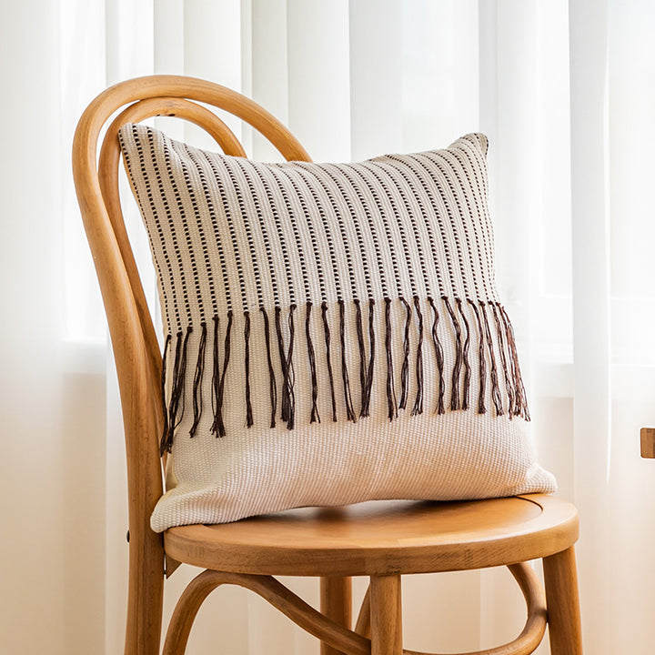 Textured Fringe Accent Pillow