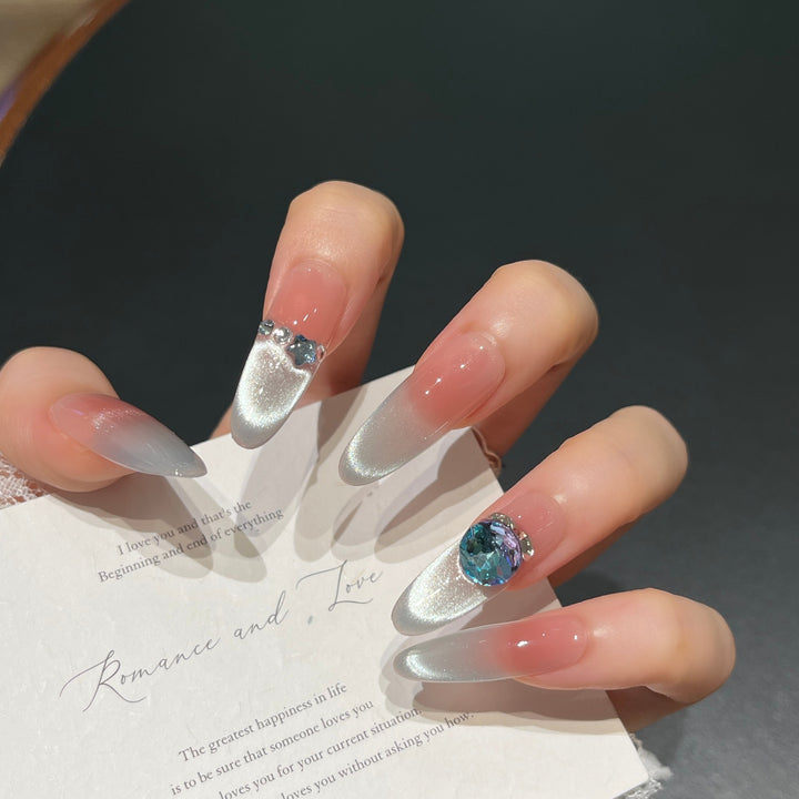 Glamorous Crystal-Studded Stiletto Press-On Nails Stornfield