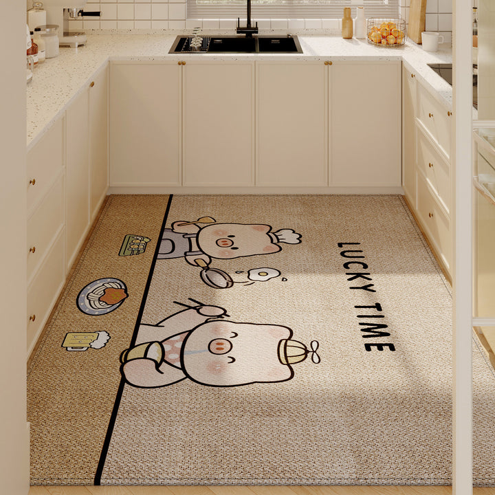 Cartoon-Themed Kitchen Floor Mat