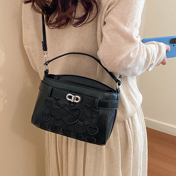 Embossed Heart Detail Handbag