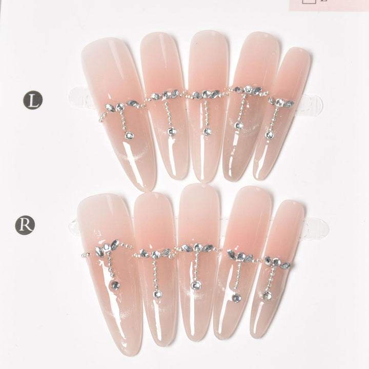 Elegant Rhinestone-Accented Press-On Nails Stornfield