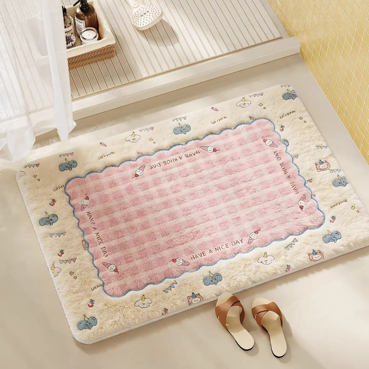 Whimsical Animal-Themed Plush Bath Mat