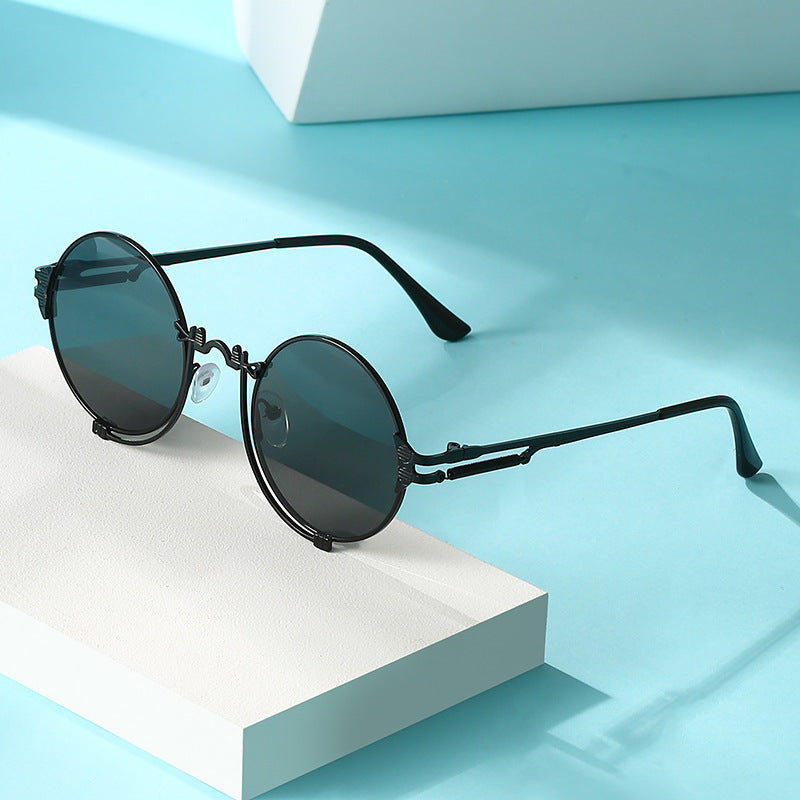 Women's stylish round metal sunglasses with artistic designs Stornfield