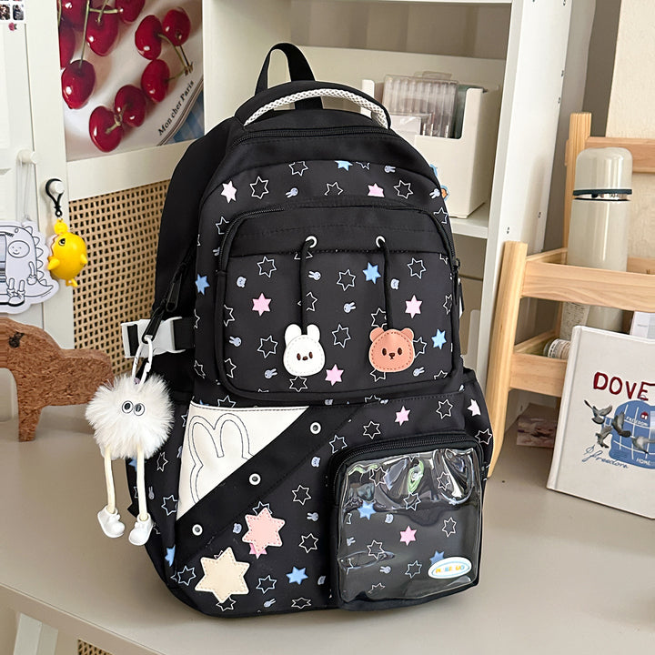 Playful Embroidered Star-Themed Backpack Stornfield