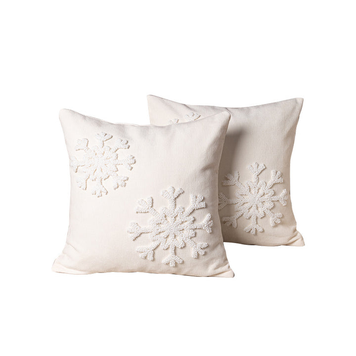 Holiday Tufted Chenille Square Throw Pillow with Raised Tree Motif and Hidden Zipper