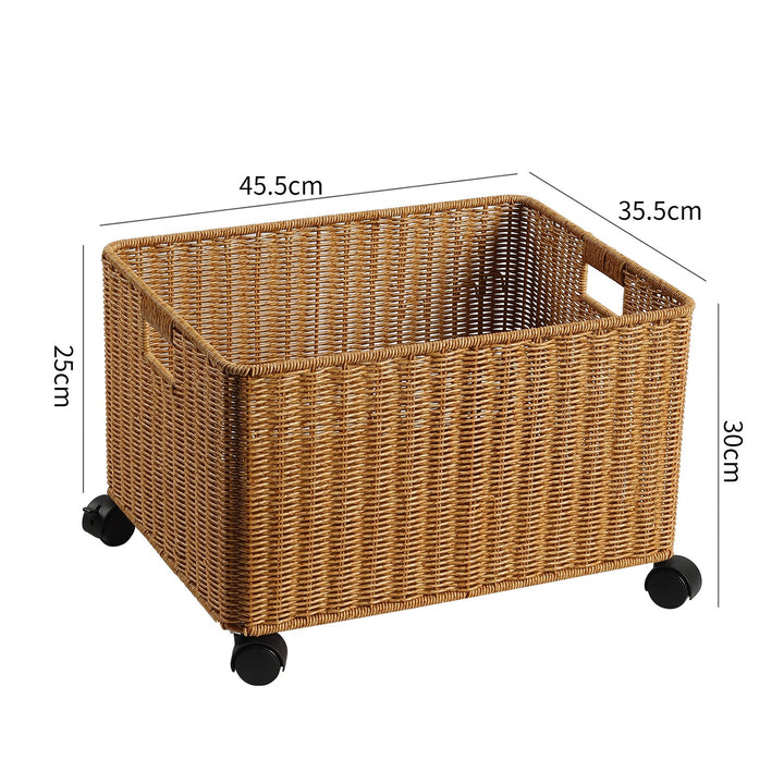 Rolling Woven Storage Basket Stornfield