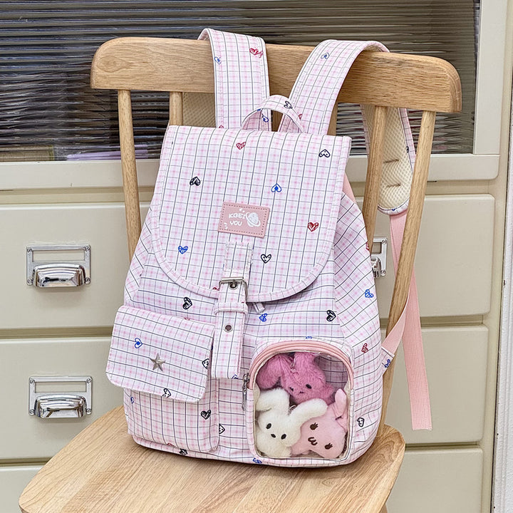 Heart-Printed Casual Backpack Stornfield