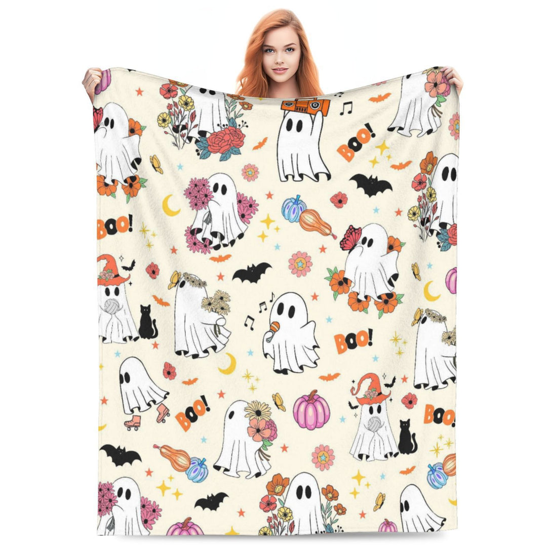 Halloween-Themed Cozy Fleece Blanket