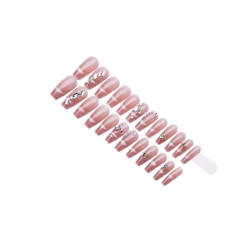 Elegant artificial nails with sparkling gold accents Stornfield