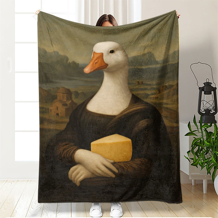 Artistic Cat-Themed Fleece Blanket