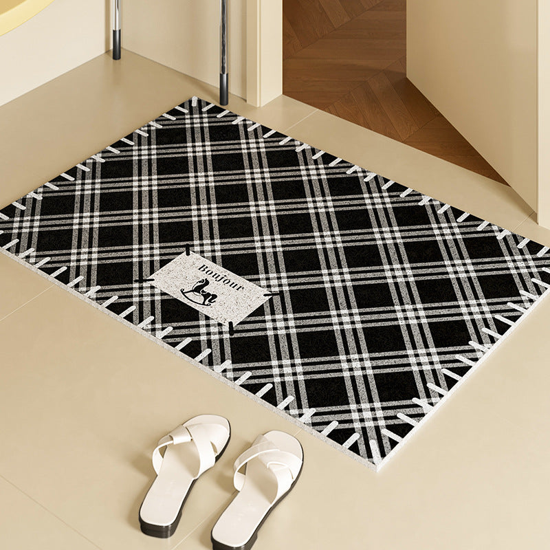 Elegant Plaid Decorative Floor Mat