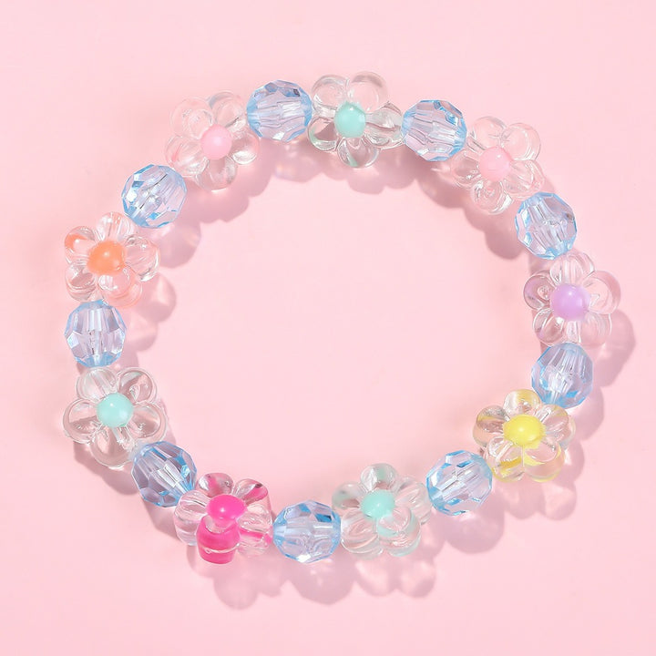 Friendship bracelet with colorful flower motifs Stornfield