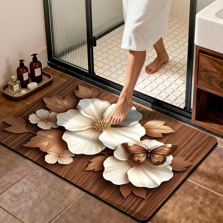 Premium Floral Design Bath Mat Stornfield