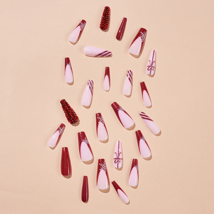Elegant artificial nail set with bright green French tips Stornfield