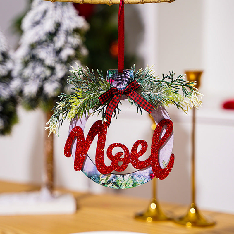 Decorative wooden sign with Christmas message Stornfield