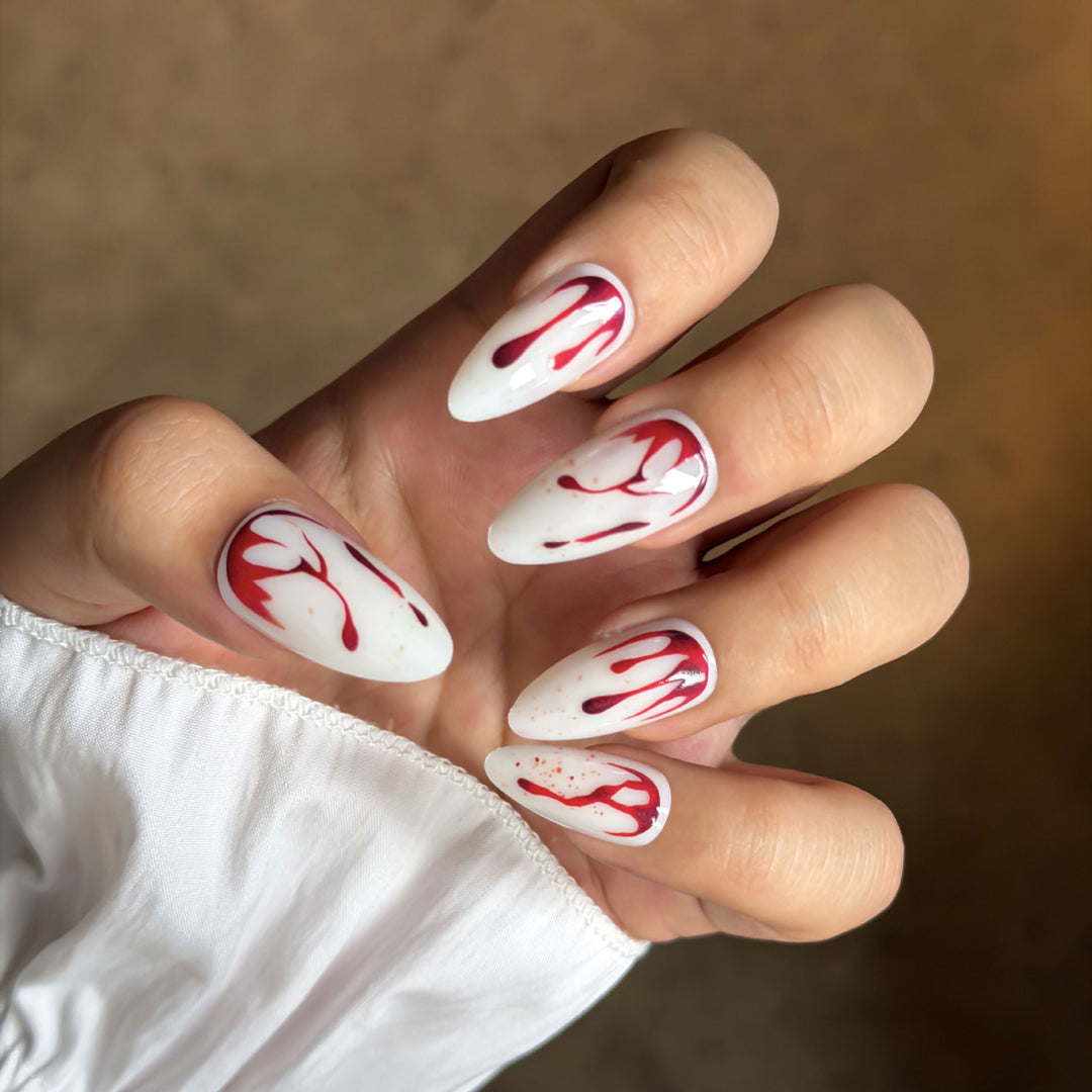 Artistic Abstract Blood-Splattered Press-On Nails Stornfield