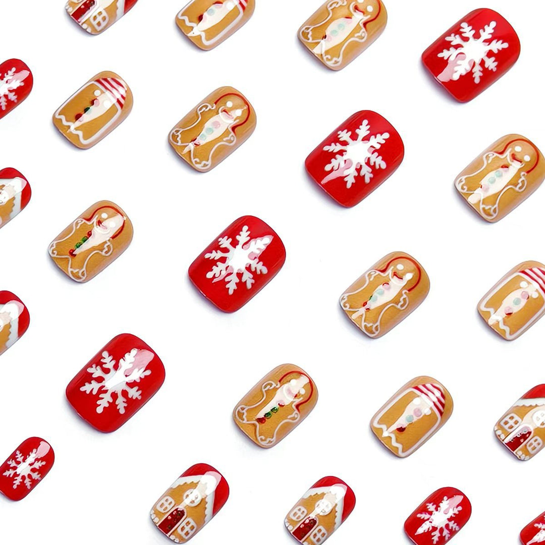 Artificial nails in Christmas gingerbread house design Stornfield