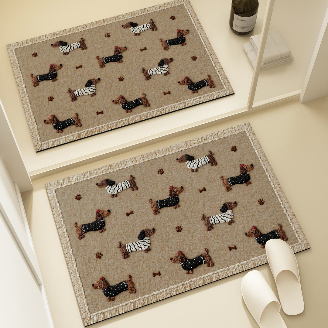 Bear-Shaped Plush Bath Mat for Bathroom