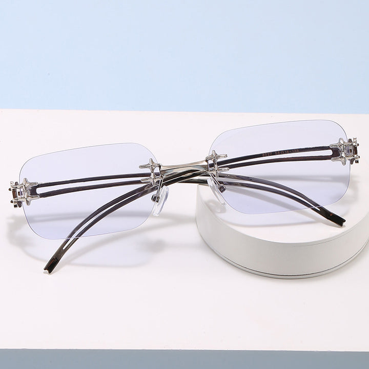 Fashionable metal sunglasses with rectangular frame Stornfield